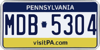PA license plate MDB5304
