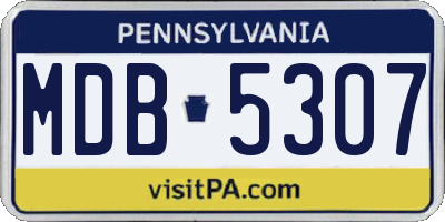 PA license plate MDB5307