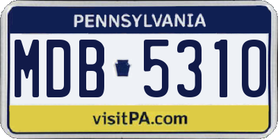 PA license plate MDB5310