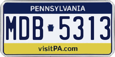 PA license plate MDB5313