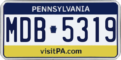 PA license plate MDB5319
