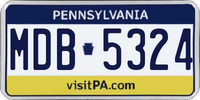 PA license plate MDB5324