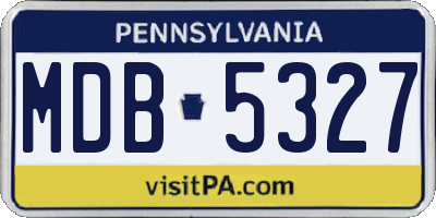 PA license plate MDB5327