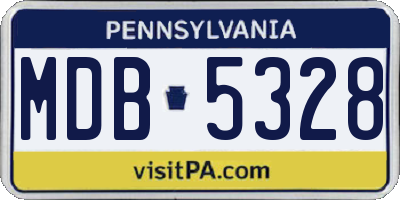 PA license plate MDB5328