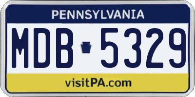 PA license plate MDB5329