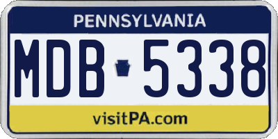 PA license plate MDB5338