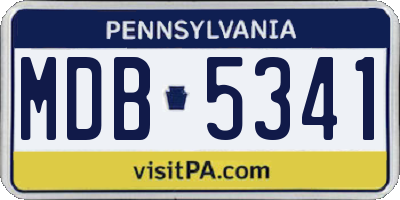 PA license plate MDB5341