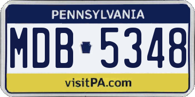 PA license plate MDB5348