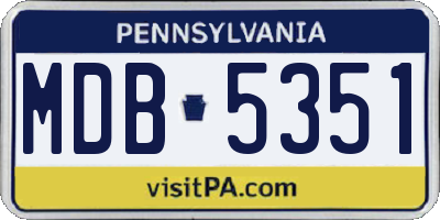 PA license plate MDB5351