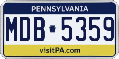 PA license plate MDB5359