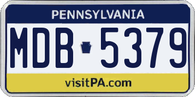 PA license plate MDB5379