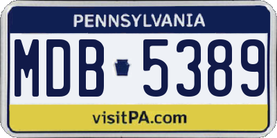PA license plate MDB5389