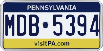 PA license plate MDB5394