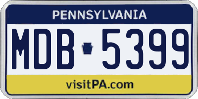 PA license plate MDB5399