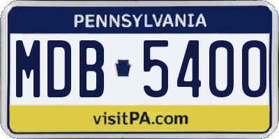 PA license plate MDB5400