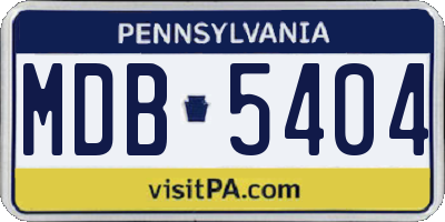 PA license plate MDB5404