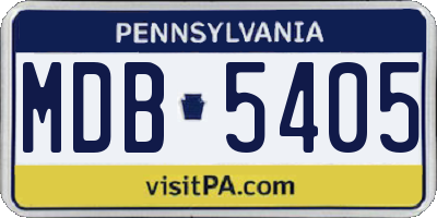 PA license plate MDB5405