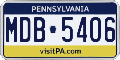 PA license plate MDB5406