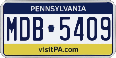 PA license plate MDB5409