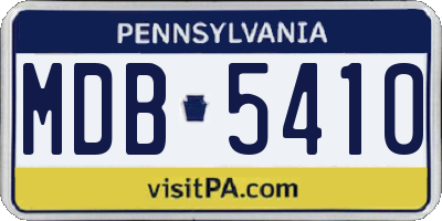PA license plate MDB5410