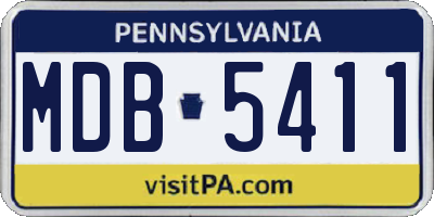 PA license plate MDB5411