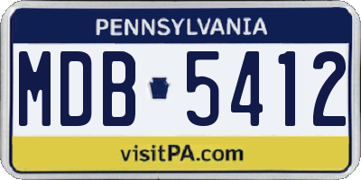 PA license plate MDB5412