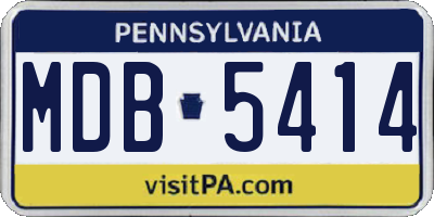 PA license plate MDB5414