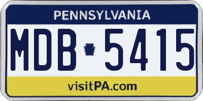 PA license plate MDB5415
