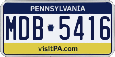 PA license plate MDB5416