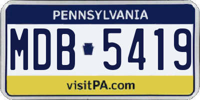 PA license plate MDB5419