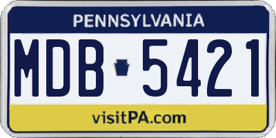 PA license plate MDB5421
