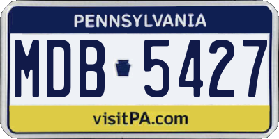 PA license plate MDB5427