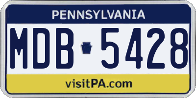 PA license plate MDB5428
