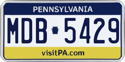 PA license plate MDB5429