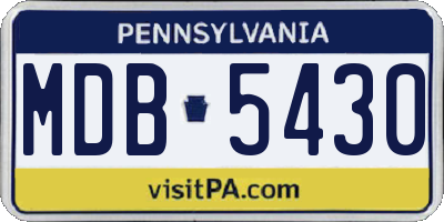 PA license plate MDB5430