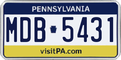PA license plate MDB5431