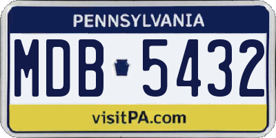 PA license plate MDB5432