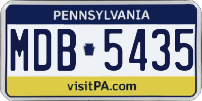PA license plate MDB5435