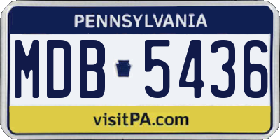 PA license plate MDB5436