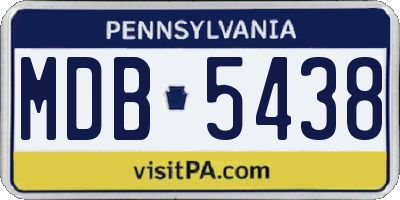 PA license plate MDB5438