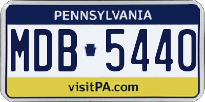 PA license plate MDB5440