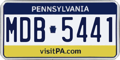 PA license plate MDB5441