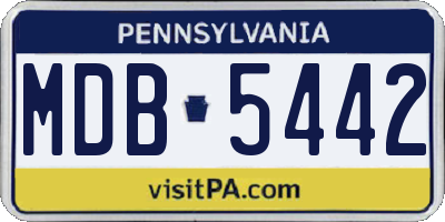 PA license plate MDB5442