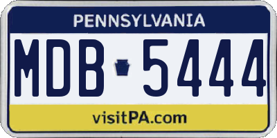 PA license plate MDB5444