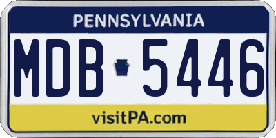 PA license plate MDB5446