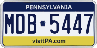 PA license plate MDB5447