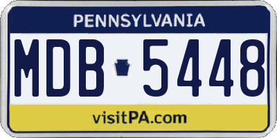 PA license plate MDB5448