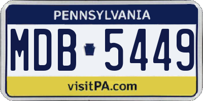 PA license plate MDB5449