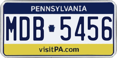 PA license plate MDB5456