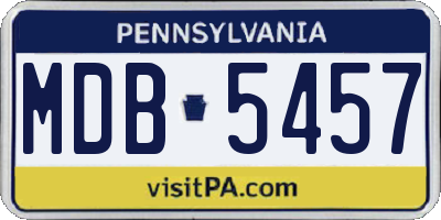 PA license plate MDB5457
